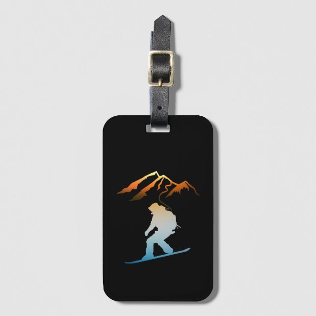 Etiqueta Para Maletas Snowboard, Ski, Snowboard (Anverso vertical)