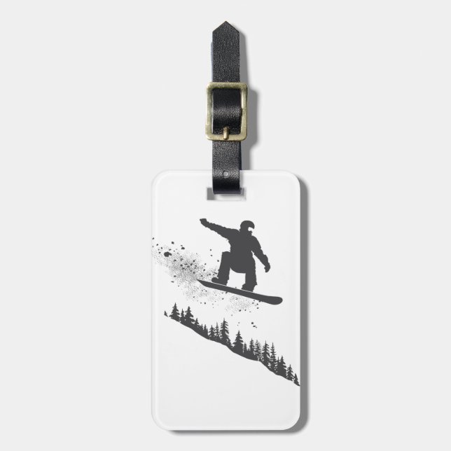 Etiqueta Para Maletas Snowboarder (Frente Vertical)