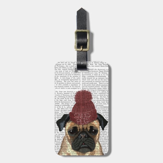 Etiqueta Para Maletas Snug Pug (Frente Vertical)