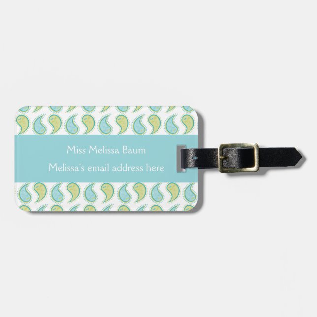 Etiqueta Para Maletas Soft Paisley (Frente Horizontal)