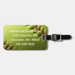 Etiqueta Para Maletas Softball amarillo solo