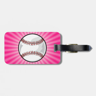 Etiqueta Para Maletas Softbol rosa