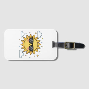 Etiqueta Para Maletas Sol de dibujos animados sonriente feliz - soles Ka