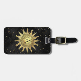 Etiqueta Para Maletas Sol dorado celestial