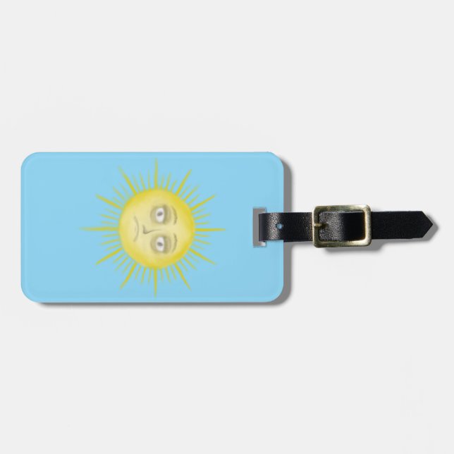 Etiqueta Para Maletas Sol Gruñón, Luna Soñolienta (Frente Horizontal)