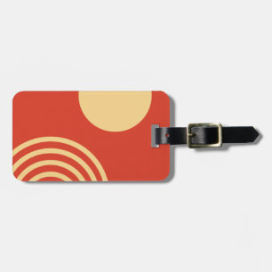Etiqueta Para Maletas Sol moderno y línea arco iris de mediados de siglo