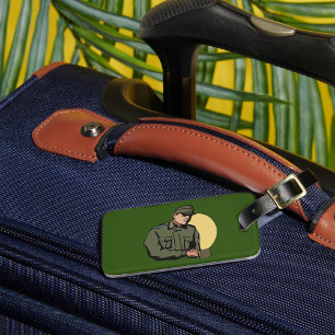 Etiqueta Para Maletas Soldado del Ejército Retro