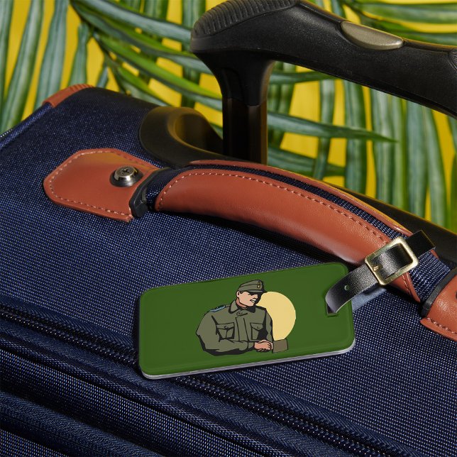 Etiqueta Para Maletas Soldado del Ejército Retro (Subido por el creador)