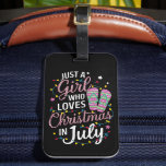 Etiqueta Para Maletas Sólo un Chica que ama a los Navidades en el verano<br><div class="desc">Chica que ama a los Navidades en vacaciones de verano en Hawái en julio</div>