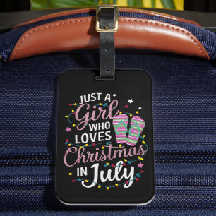 Etiqueta Para Maletas Solo Una Chica Que Ama La Navidad En Verano De Jul