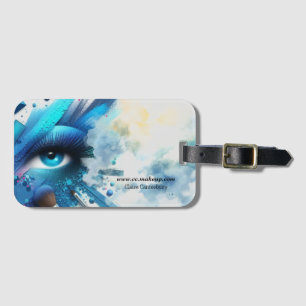 Etiqueta Para Maletas Sombra de ojos azul eléctrico de maquillaje