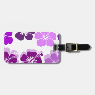 Etiqueta Para Maletas Sombras de hibiscos púrpuras