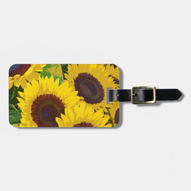 Etiqueta Para Maletas Sombrillas de verano amarillas (Frente Horizontal)