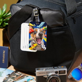 Etiqueta Para Maletas Sopladores de fiesta para perros felices