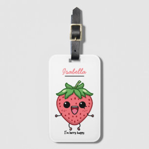 Etiqueta Para Maletas Soy Berry Happy lindo kawaii fresa saltando