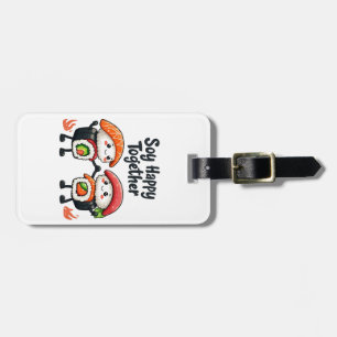Etiqueta Para Maletas Soy feliz juntos Sushi Kawaii comida japonesa