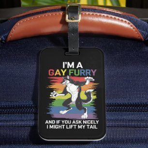 Etiqueta Para Maletas Soy un orgullo LGBTQ gay Furry Fox Rainbow