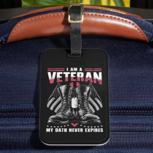 Etiqueta Para Maletas Soy un veterano mi juramento nunca caduca el día d