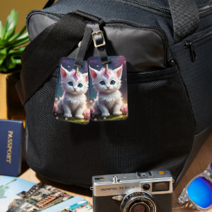 Etiqueta Para Maletas "Sparkle Paws: El encantador gatito unicornio"