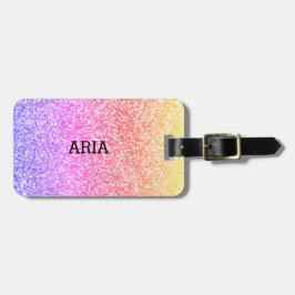 Etiqueta Para Maletas Sparkling elegante giratorio arco iris colorido li