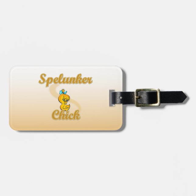 Etiqueta Para Maletas Spelunker Chick (Frente Horizontal)