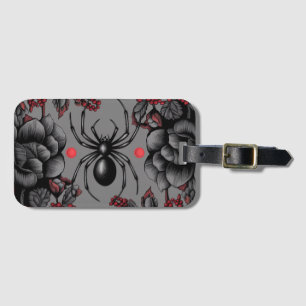 Etiqueta Para Maletas Spider Floral diseño estilo gótico