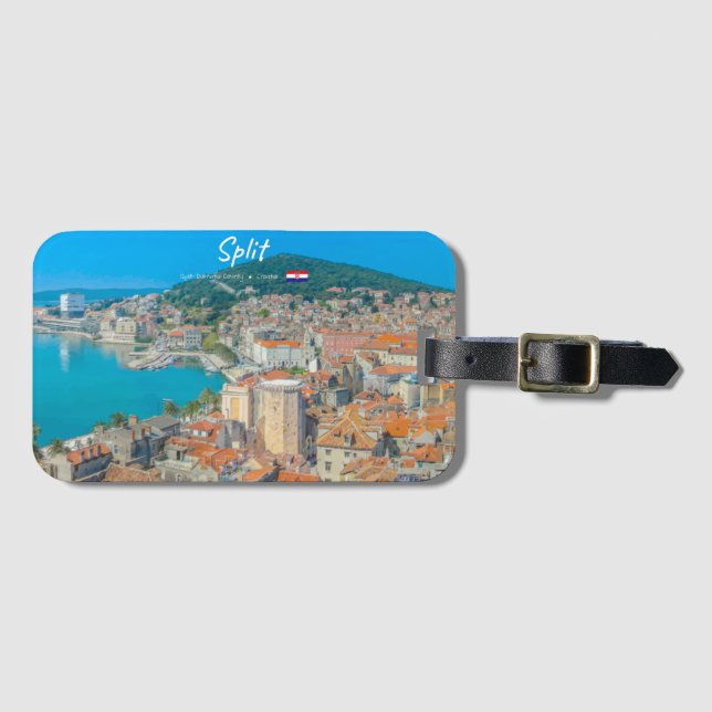Etiqueta Para Maletas Split, Croacia - Ciudad Costera (Anverso horizontal)