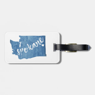 Etiqueta Para Maletas Spokane Washington Wood Grain
