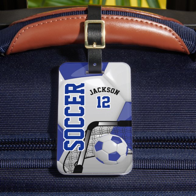 Etiqueta Para Maletas Sport Soccer - Blue (Anverso In situ 2)