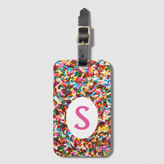 Etiqueta Para Maletas Sprinkles Monogramed (Anverso vertical)