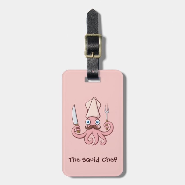 Etiqueta Para Maletas Squid Chef Personalizado (Frente Vertical)