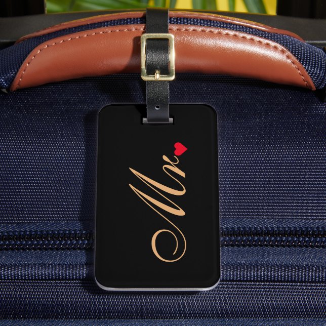 Etiqueta Para Maletas Sr. Husband Groom Boda Couples Elegantes Viajes (Anverso In situ 2)