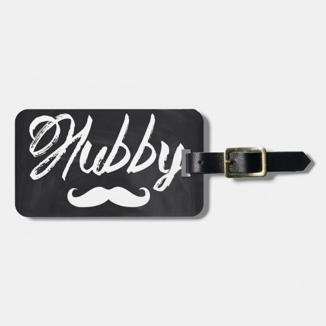 Etiqueta Para Maletas Sr. Mustache Groom Honeymoon (Frente Horizontal)