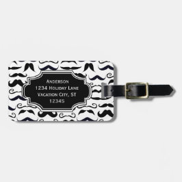 Etiqueta Para Maletas Sr. Mustache Hipster Pattern