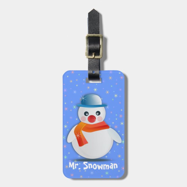 Etiqueta Para Maletas Sr. Snowman (Frente Vertical)
