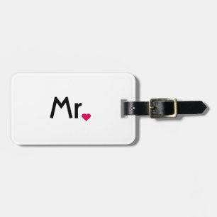 Etiqueta Para Maletas Sr. y la señora blancos equipaje del corazón