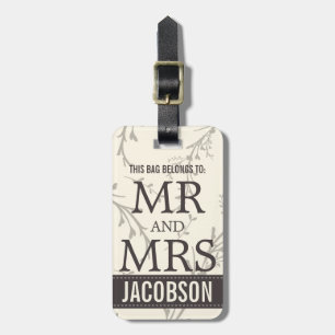 Etiqueta Para Maletas Sr. y señora con clase Personalized