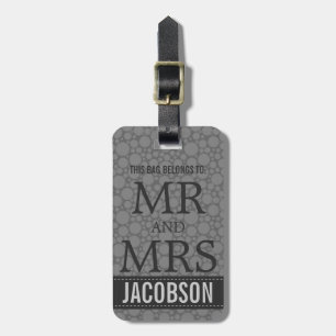 Etiqueta Para Maletas Sr. y señora con clase Personalized de la MOD de