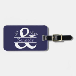 Etiqueta Para Maletas Sr. y señora personalizados Newly Weds Monogram