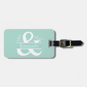 Etiqueta Para Maletas Sr. y señora personalizados Newly Weds Monogram