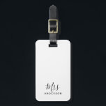 Etiqueta Para Maletas Sr. y Sra. | Escritura moderna en blanco y negro<br><div class="desc">"Mr. and Mrs." Regalo de pareja personalizada con escritura moderna en blanco y negro Perfecto como regalo de boda para recién casados,  regalos de aniversario boda,  regalos El día de San Valentín y regalos para cualquier ocasión.</div>