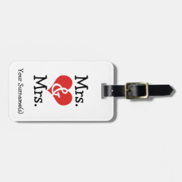 Etiqueta Para Maletas Sra. y Sra. Two Brides Boda Honeymoon