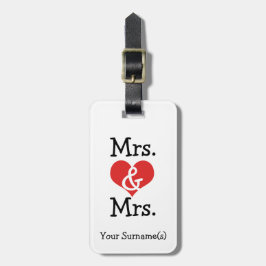 Etiqueta Para Maletas Sra. y Sra. Two Brides Boda Honeymoon