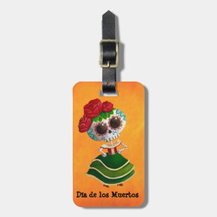 Etiqueta Para Maletas Srta. muerte de Dia de Muertos mexican