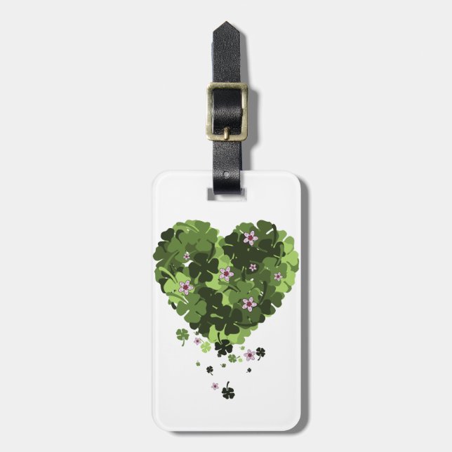 Etiqueta Para Maletas St. Patrick's Clover Heart (Frente Vertical)