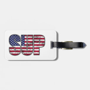 Etiqueta Para Maletas Standup Paddling SUP Bandera Americana