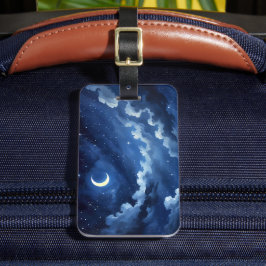 Etiqueta Para Maletas Starry Crescent Sky