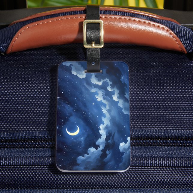 Etiqueta Para Maletas Starry Crescent Sky (Anverso In situ 2)