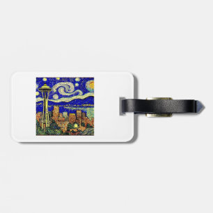 Etiqueta Para Maletas Starry Night Seattle Washington