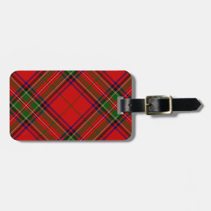 Etiqueta Para Maletas Stewart / Stuart tartan rojo platillo verde